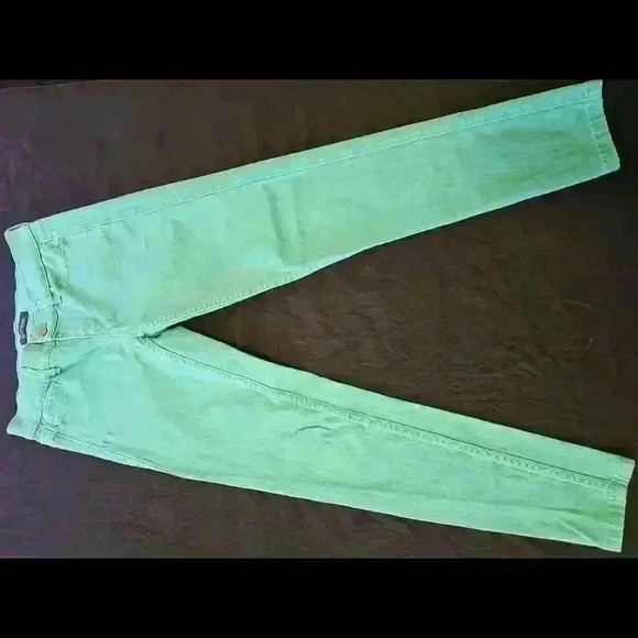 Stylish Mint Green Skinny Jeans - Picture 1 of 7